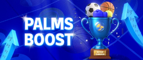 Screenshot van het PalmsBet bonus dashboard met actieve promoties